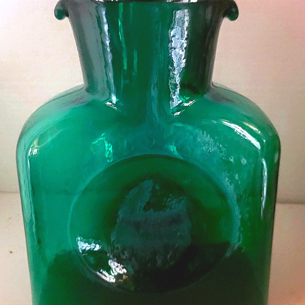 Blenko 2002 Blown Glass H20 Bottle "Seabreeze"